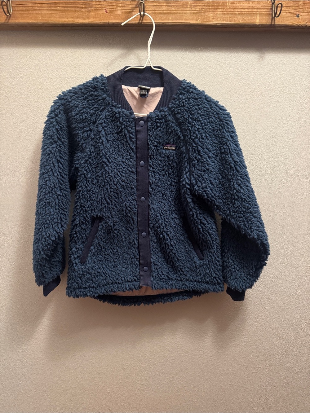 Patagonia Navy Blue Plush Sherpa Jacket for Kids